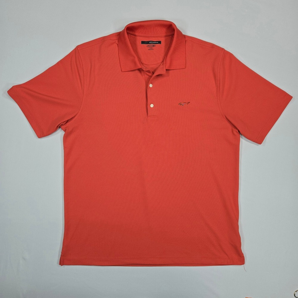 Greg Norman PlayDry Performance Polo Shirt Coral Orange XL Golf‎ Casual